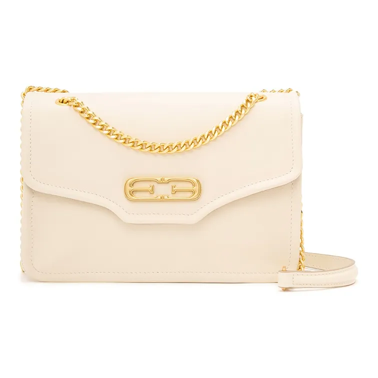 ELLE Cow Leather Shoulder Bag, Crossbody Bag Regular Women's Light Lavender/White/Black-6