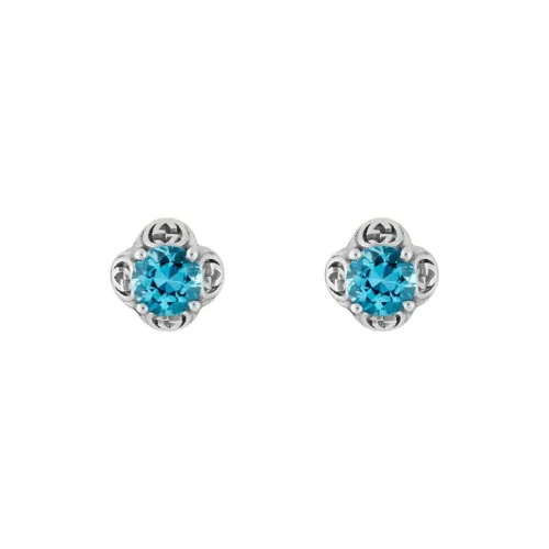 GUCCI Stud Earrings Women's Blue