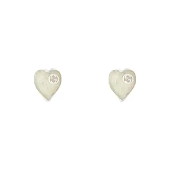 GUCCI Sterling Silver Stud Earrings Women's Silver