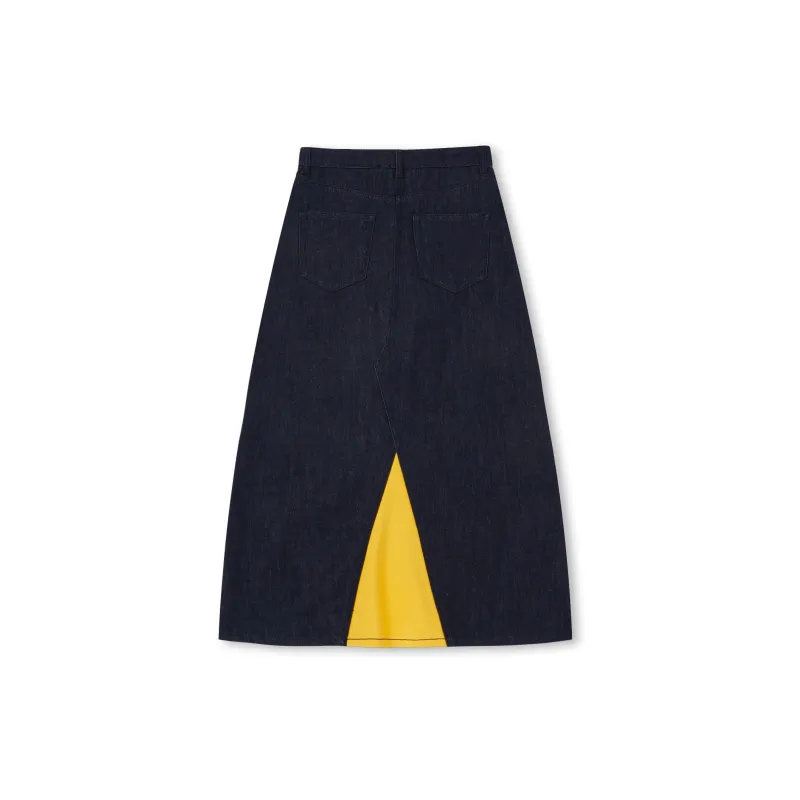 NERDY SS24 Denim Long Skirt Women's Dark Blue-1