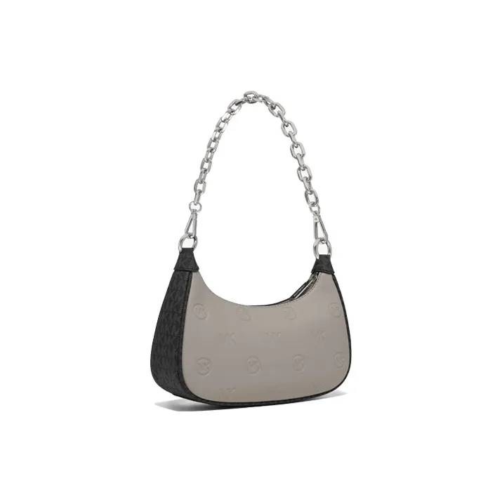 MICHAEL KORS Patchwork Leather Shoulder Bag, Portable Crossbody Shoulder Bag Medium Size Women's Pink/Gray/Brown-6