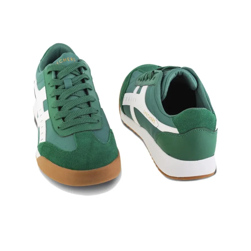 Skechers Street Breathable Low Top Casual Shoes Men's Green White-3