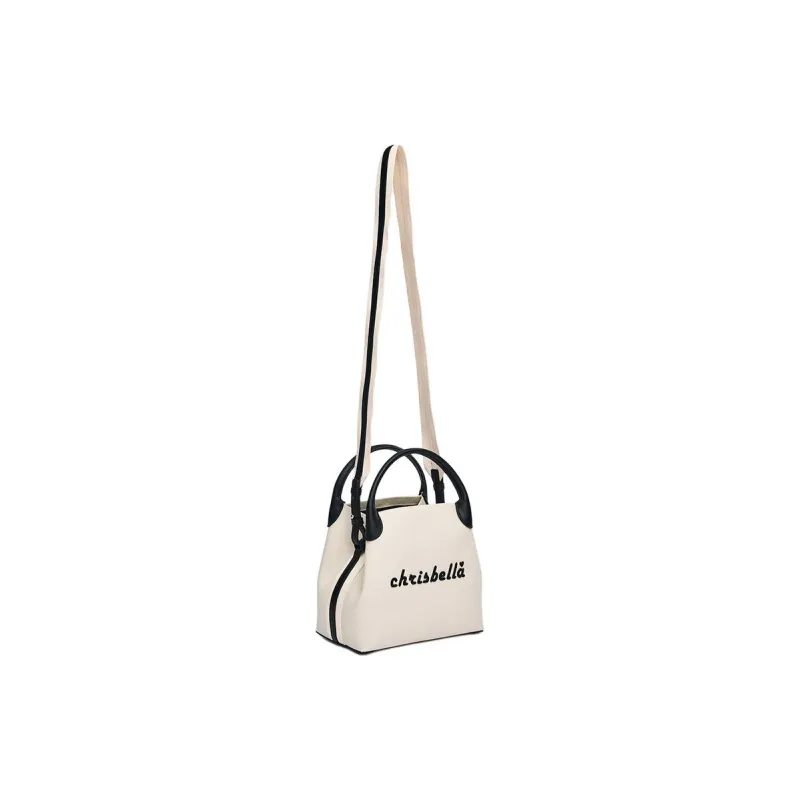 CHRISBELLA Fabric With Split Cow Leather Bucket Bag, Shoulder Bag, Crossbody Bag Small Size Unisex Black-3