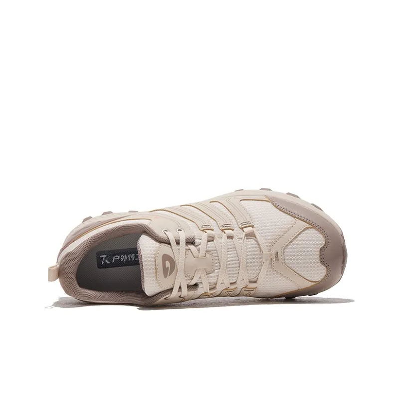 HOT POTATO Cushioning Support Lightweight Breathable Slip Resistant Low Top Hiking Trekking Shoes Unisex Beige Brown-2