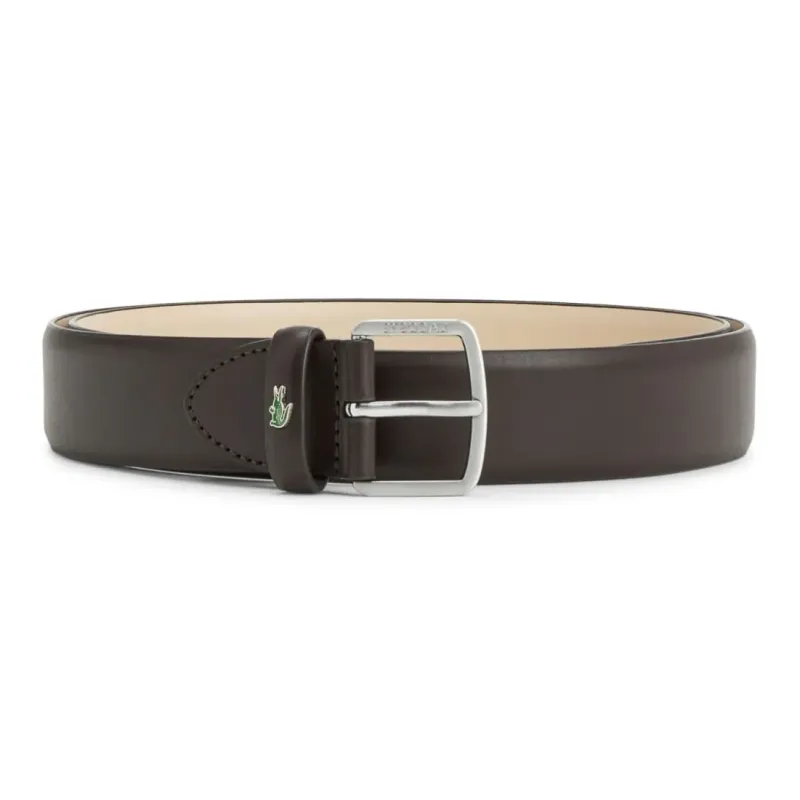 LACOSTE Logo engraved Leather Belt-1