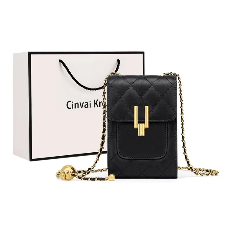 Simvay Clos Cow Leather Shoulder Bag, Crossbody Bag With Cell Phone Pouch Trumpets Women's Black/Ecru-0