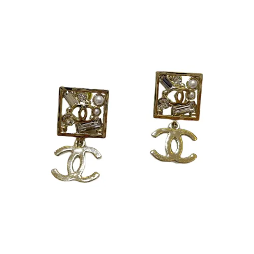 CHANEL Stud Earrings Women's Gold