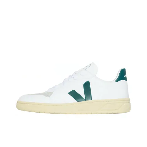 VEJA V-10 Skateboard Shoes Unisex Low-Top White/Green