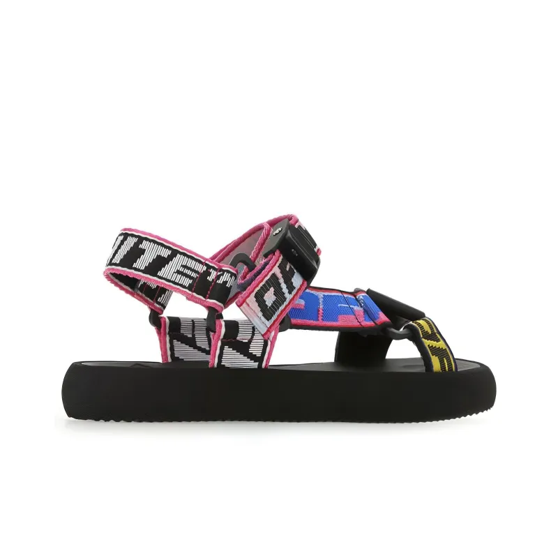 OFF WHITE Logo Strap Trek Sandals 'Black Multi Color' Women's-2
