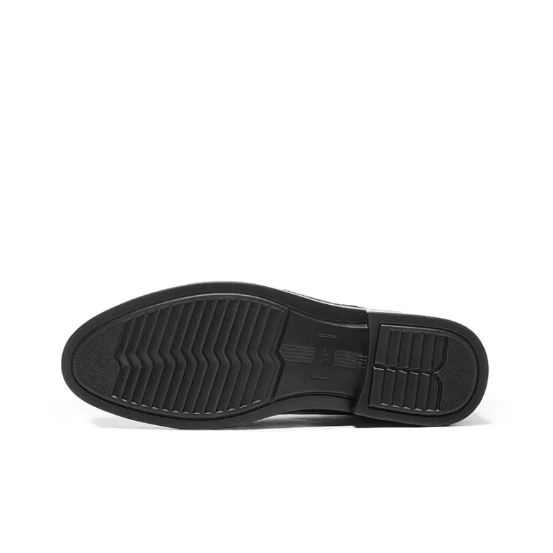 Warrior Business Formal Leather Shoes Men's Pure Black-3