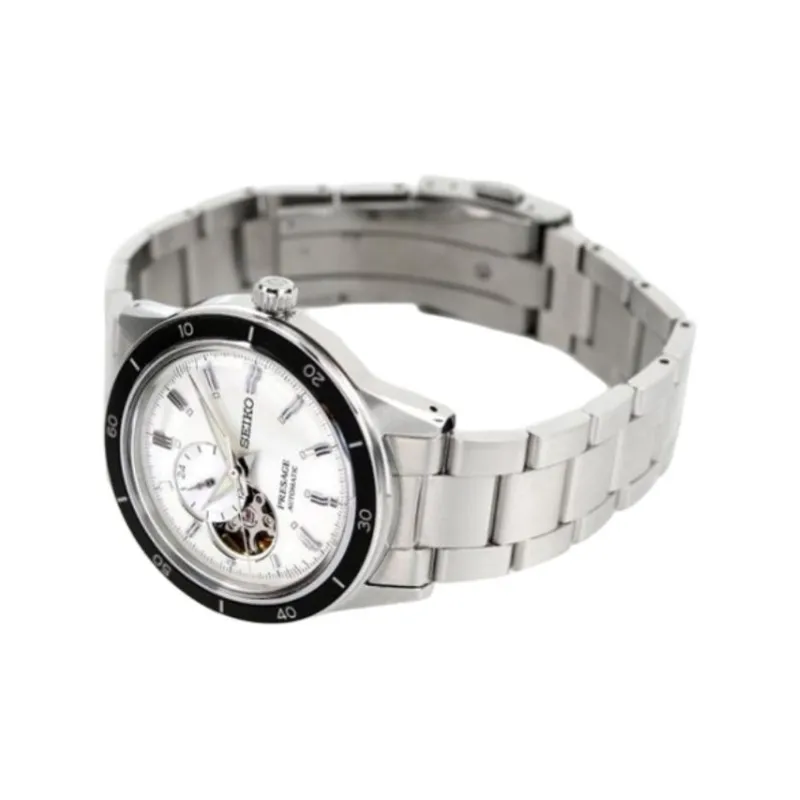 SEIKO Automatic Mechanical Movement Stainless Steel Strap Watch Men's Watch White Dial SARY189-4