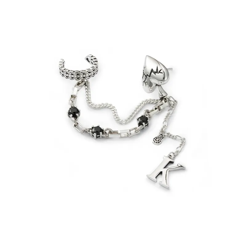 ROCK&RIDE 925 Silver Inlaid With Black Spinel Stud Earrings Women's-1