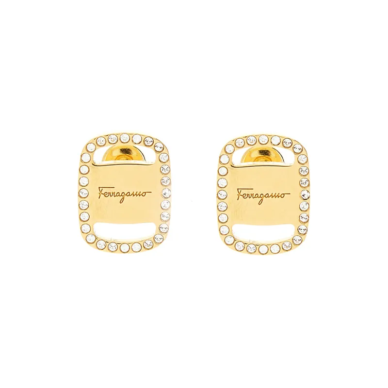 Ferragamo Stud Earrings Women's Gold-0