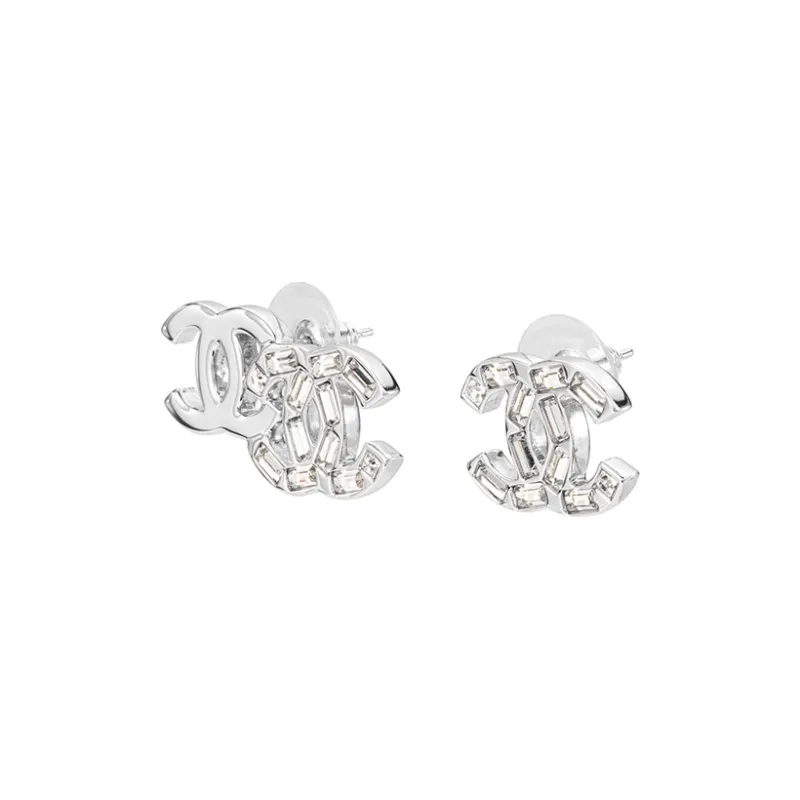 CHANEL Stud Earrings Women's Silver-0