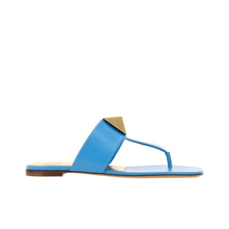Valentino One Stud Flip Flops Women's Blue-1