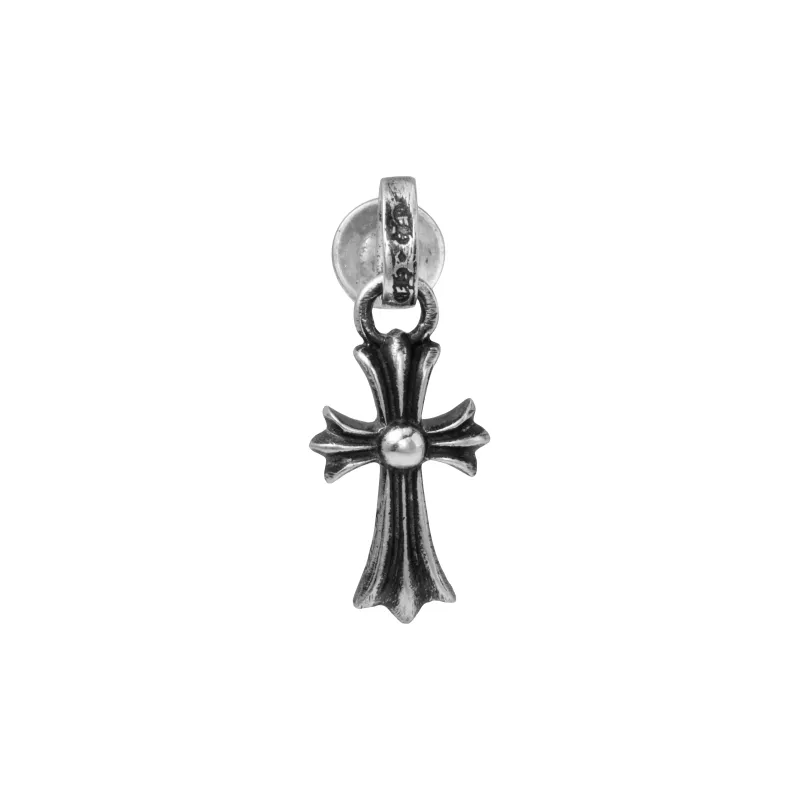 Chrome Hearts 925 Sterling Silver Cross Stud Earrings Women's Silver-0
