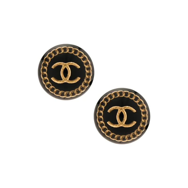 CHANEL 2022 Cc Button Earrings-0