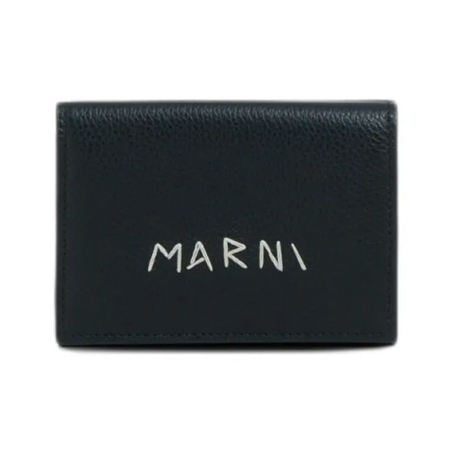 MARNI Leather With Polyester Wallet Men's Black-0