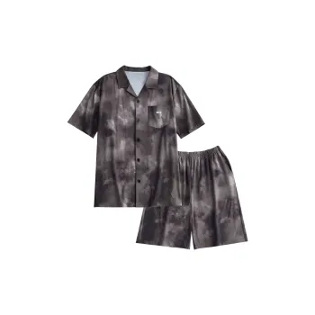 Peninsula City Pajama Set Men's Tie Dye Grey