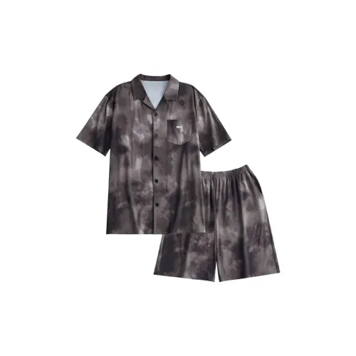 Peninsula City Pajama Set Men's Tie Dye Grey