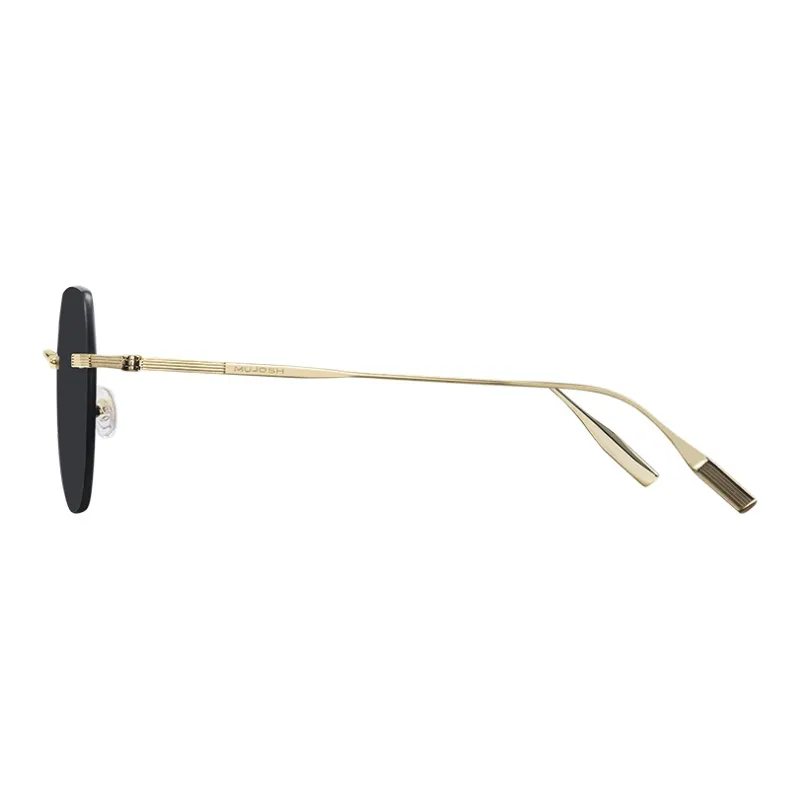 MUJOSH Astral Series Round Metal Rimless Atmosphere Enhancing Color Changing Sunglasses With Feather Light Feel Unisex-5