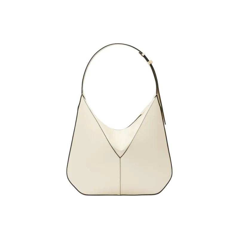 Valextra Millepunte Calfskin Hobo Bag, Handbag, Shoulder Bag Women's White Parchment-2