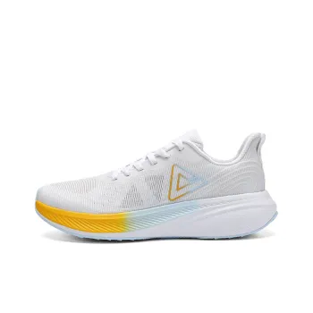 PEAK Cushioning Anti-Slip And Wear-Resistant Low-Top Running Shoes Men's Large White Orange Yellow