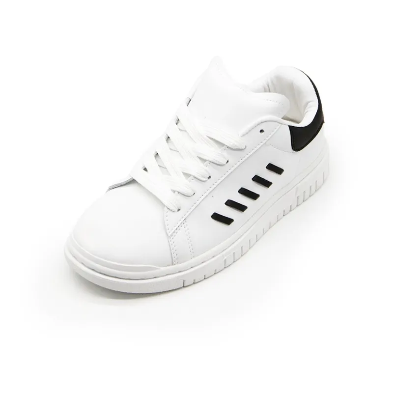 I'm Shopping Campus Style White Sneakers Lightweight And Breathable Low Top Casual Skateboard Shoes Unisex White-5