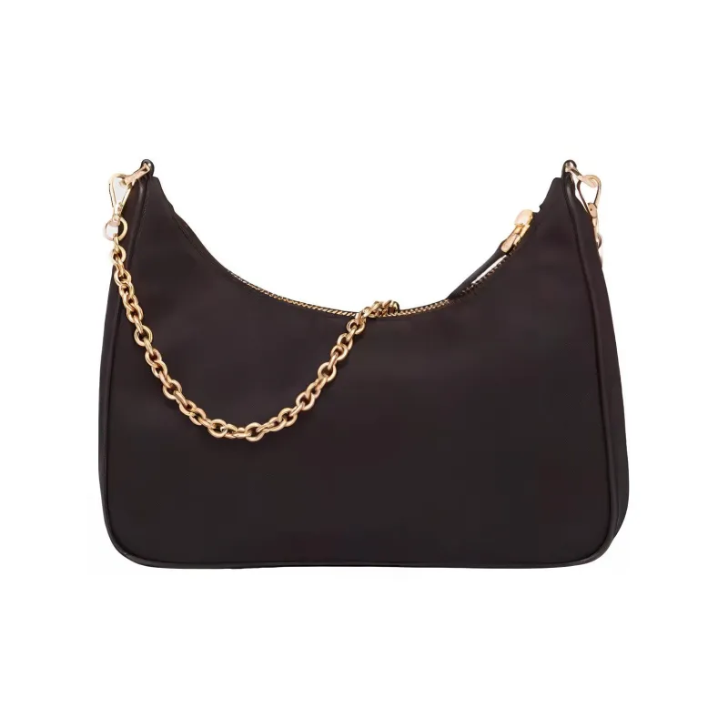 PRADA Re Edition Fabric With Leather Crossbody Bag Shoulder Bag Women's Black & Gold-2