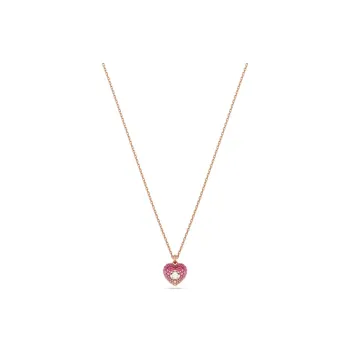 Swarovski Synthetic Cubic Zirconia, Faux Crystal, Rose Gold Tone Plated Necklaces Women's Rose Gold