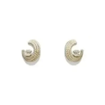 CHANEL Melee Diamonds Stud Earrings Unisex Gold