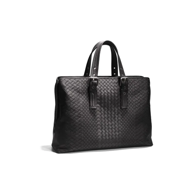 CMLZIUA Top Grain Cow Leather Handbag Regular Unisex Black-0