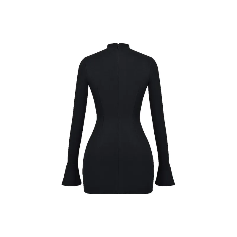 HOUSE OF CB MAHALIA Long Sleeved Dress Women's BLACK/Black-6