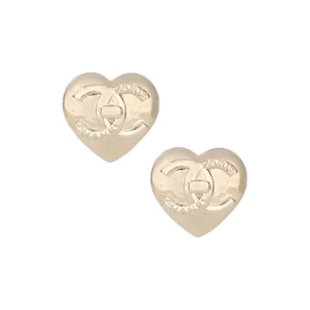 CHANEL Stud Earrings Women's Gold