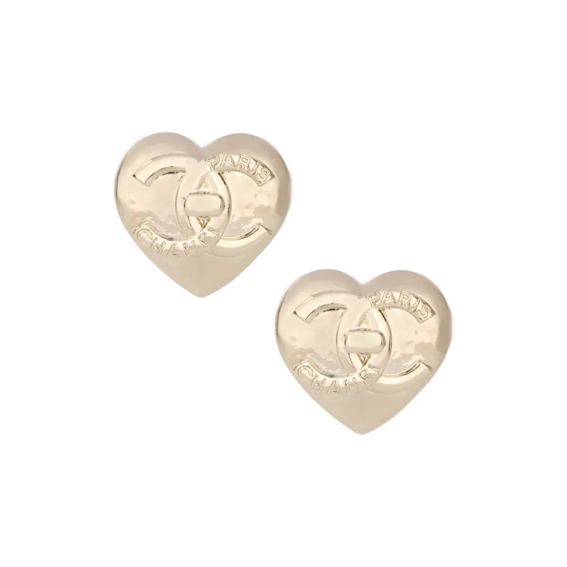 CHANEL Stud Earrings Women's Gold-0