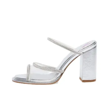 BETTINA VERMILLON Slide Slippers 8.5cm Women's Silver