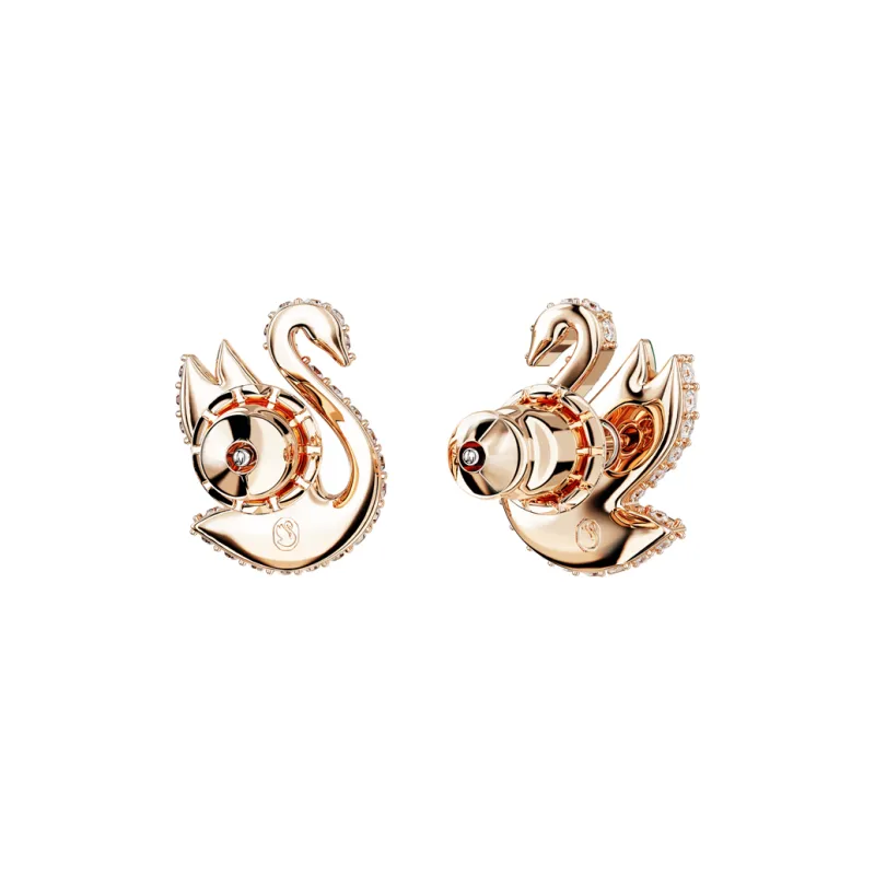 Swarovski Rose Gold-Tone Plated Stud Earrings Women's Green-3