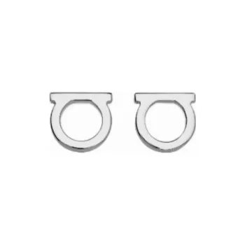 Ferragamo Gancini Stud Earrings Women's Gray