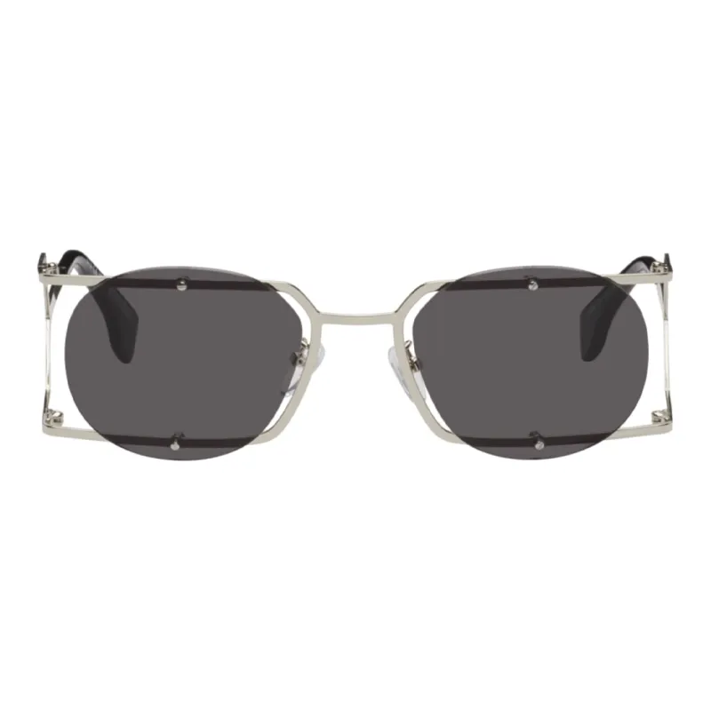MARCELO BURLON COUNTY OF MILAN Acetate Irregular Shape Sunglasses Men's Silver-0