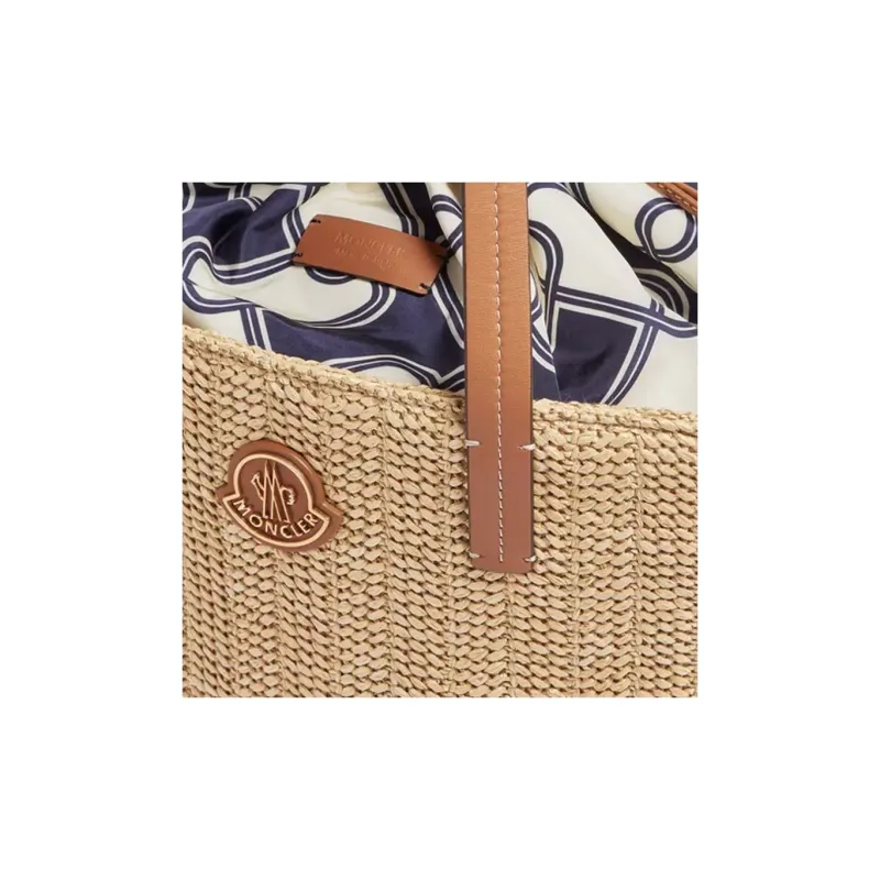 Moncler Raffia Handbag Trumpets Women's Beige-3