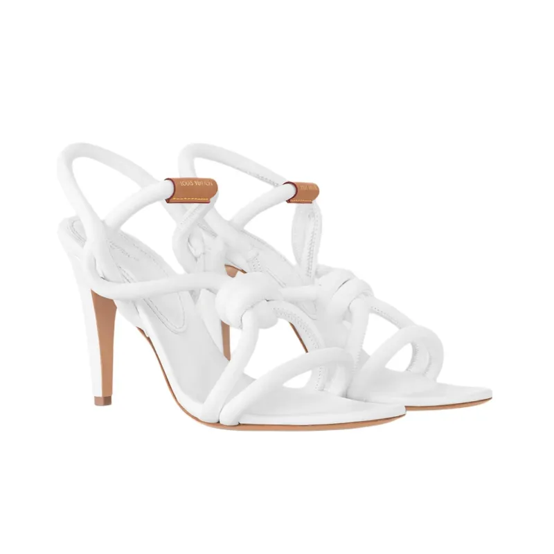 LOUIS VUITTON Rivage Strap Sandals 10cm Women's White-2