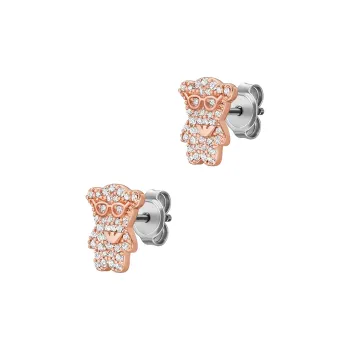 EMPORIO ARMANI Rose Gold Tone Brass Stud Earrings