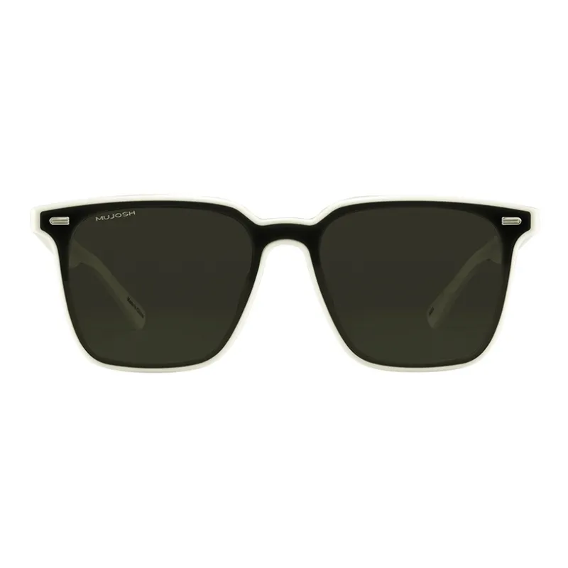 MUJOSH Astral Series Square Oversized Frame Plate Sunglasses With UV Protection And Flat Lenses Unisex-5