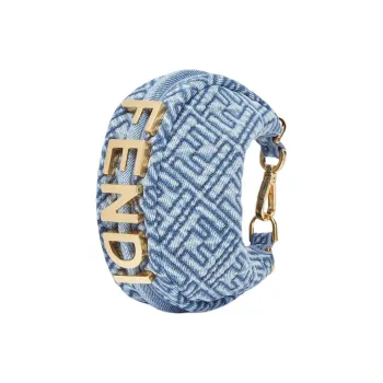 FENDI Denim Wrist Bag Extra Mini Women's Blue
