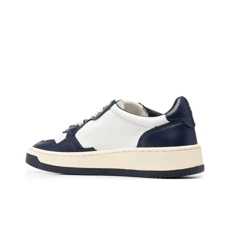 AUTRY Medalist Leather Low White Navy Women's-3