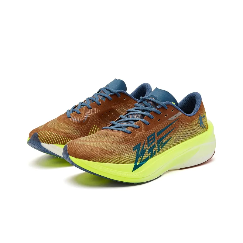 QIAODAN Flying Shadow PB4.0 Wear Resistant Low Top Marathon Running Shoes Men's Orange Yellow-2