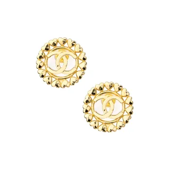 CHANEL Metal Stud Earrings Women's