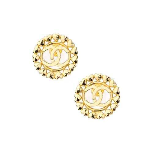 CHANEL Stud Earrings Women's Gold