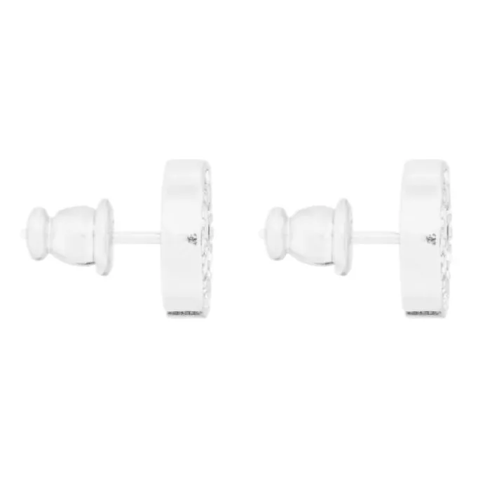 DIOR Sterling Silver, Crystal Stud Earrings Men's Silver-2