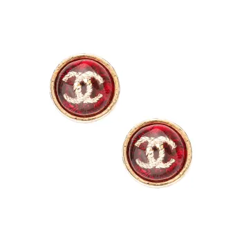 CHANEL Metal Stud Earrings Women's